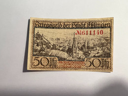 Allemagne Notgeld Eklingen 50 Pfennig - Sammlungen