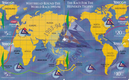 NEW ZEALAND(GPT) - Puzzle Of 4 Cards, Whitbread Round The World Yacht Race, CN : 182B-181B-C-D, Used - Nieuw-Zeeland