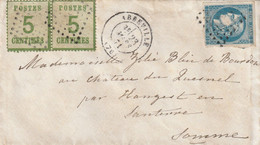 Enveloppe D'Abbeville à Hangest-en-Santerre - 1871 - 1849-1876: Klassieke Periode