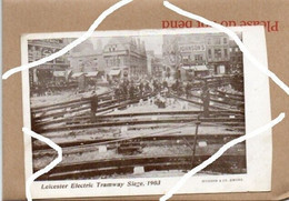 LEICESTER ELECTRIC TRAMWAY SIEGE 1903 OLD B/W POSTCARD LEICESTERSHIRE TRIMMED Very Rare Image - Leicester