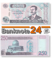 Iraq 250 Dinars 2002 Unc, Pn 88a.1, Saddam Hussein Issue - Irak