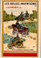 Image Série Les Belles Inventions L'Automobile (5) Auto - Voiturette Bollée 1895 - Voiture Panhard 1895.. N°29 Dos Blanc - Other & Unclassified
