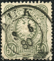PREUSSEN 1880, NACHVERWENDETER K2 BUK AUF DR 38, 50 Pfe. GRAUGRÜN, CV 28,- - Used Stamps