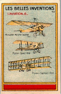 Image Série Les Belles Inventions L'Aviation (6) The Plane Monoplan Morane Saulnier Biplan Spad N°40 Dos Blanc TB.Etat - Other & Unclassified