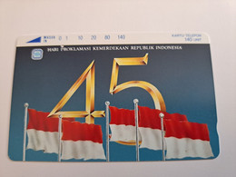 INDONESIA MAGNETIC/TAMURA  140  UNITS /   HARI PROLAMASI KEMERDEKAAN REP INDONESIA     MAGNETIC   CARD    **9796** - Indonésie