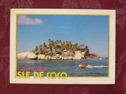 Seychelles 1993 Postcard "Isle De Coco" Victoria To France - Lizard Stamp Damaged - Seychelles