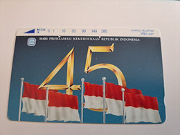 INDONESIA MAGNETIC/TAMURA  280  UNITS /   HARI PROLAMASI KEMERDEKAAN REP INDONESIA     MAGNETIC   CARD    **9797** - Indonesië