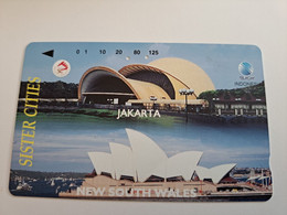 INDONESIA MAGNETIC/TAMURA  125  UNITS /  SISTER CITIES /JAKARTA/NEW SOUTH WALES         MAGNETIC   CARD    **9818** - Indonesia