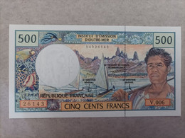 Billete De Los Territorios Franceses Del Pacífico De 500 Francs, Año 1992, UNC - Non Classés