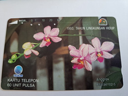 INDONESIA MAGNETIC/TAMURA  60  UNITS /  ORCHIDS          MAGNETIC   CARD    **9846** - Indonesië