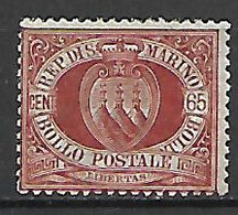 SAN MARINO 1892 -94 CIFRA O STEMMA SASS. 19 MLH VF - Unused Stamps