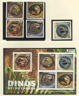 2016 Dinosaures Of Canada - Souvenir Sheet + Singles From Booklets  Sc 2923-8  MNH - Unused Stamps
