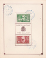 PLUS SOUVENIR QUE LETTRE ,,exposition Philatelique POITIERS 13-23 MAI 1937 ,tirage 1500 Exemplaires - Commemorative Postmarks