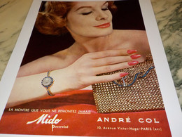 ANCIENNE PUBLICITE NE REMONTEZ JAMAIS MONTRE MIDO 1959 - Andere & Zonder Classificatie