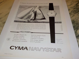 ANCIENNE PUBLICITE MONTRE NAVYSTAR CYMA 1958 - Other & Unclassified