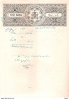 Bhopal State Of British India, 3 R Stamp Paper, 1947, Condition As Per Scan, Will Be Shipped Folded, - Bhopal