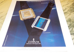 ANCIENNE PUBLICITE  MONTRE CORUM 1976 - Andere & Zonder Classificatie