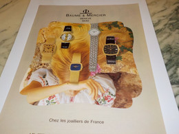 ANCIENNE PUBLICITE  MONTRE BAUME ET MERCIER 1971 - Andere & Zonder Classificatie