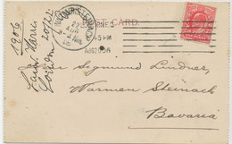GB 1906, King Edward 1d Red In Commercial Used Postcard With Machine Postmark "LONDON.E.C", VARIETY: Thin Horizontal Red - Varietà, Errori & Curiosità
