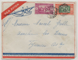 AIR FRANCE 1935 SENEGAL Airmail Cover FRANCE Enveloppe PAR AVION Décorée Style AEROPOSTALE Bandeau Cordillère Des Andes - Airplanes