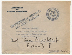 FRANCE - Env. En Tête Assemblée De L'Union Française - Cad VERSAILLES Assemblée... (id) + Griffe Questeurs - 1953 - Brieven En Documenten