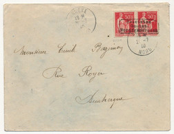 FRANCE - 21-7-40 - Enveloppe De ARNEKE (Nord) Affr. Paire 50 C Paix Oblit. Bezetztes / Gebiet / Nordfrankreich - Storia Postale
