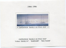 VIGNETTE EN BLOC-FEUILLET 1984-1986 EXPEDITION "BASILE AU POLE SUD" VOILIERS "BASILE II", "BARNABE", "BALTAZAR" - Events & Commemorations