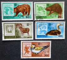 Selection Of Used/Cancelled Stamps From Mongolia Wild Animals. No DC-379 - Gebraucht