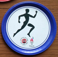 Sous-bock Coca-Cola En Métal Atlanta 1996 Jeux Olympiques Course Sprint - Sous-verres