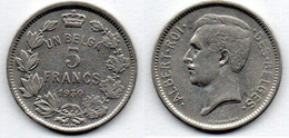 Belgique -  5 Francs 1930 TB+ - 5 Frank & 1 Belga