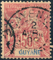 GUYANE : TYPE GROUPE 50c ROSE N° 40 AVEC OBLITERATION CHOISIE - Oblitérés