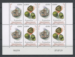 TAAF 2022 N° 1003/1004 ** Bloc De 4 Coin Daté Neufs MNH Superbes Minéraux Minérals Serpentine Géologie - Unused Stamps