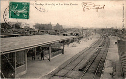 Juvisy-sur-Orge Les Voies Ferrées Gare Station Essonne 91260 N°254 Cpa Voyagée En 1907 En B.Etat - Juvisy-sur-Orge