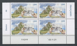 TAAF 2022 N° 1006 ** Bloc De 4 Coin Daté Neuf MNH Superbe Maintenance Du Relais Mont Fernand Amsterdam Abri Relai 26 - Unused Stamps