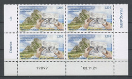 TAAF 2022 N° 1006 ** Bloc De 4 Coin Daté Neuf MNH Superbe Maintenance Du Relais Mont Fernand Amsterdam Abri Relai 26 - Neufs