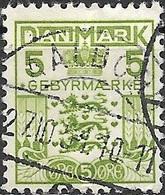 DENMARK 1934 Special Fee Stamp - 5ore - Green FU - Revenue Stamps