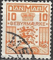 DENMARK 1934 Special Fee Stamp - 10ore - Orange FU - Revenue Stamps