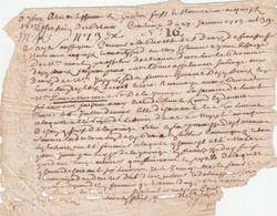 1713 - Manuscrit - Acte De Notaire Enregistré - Papier Fragile - Règne De Louis XIV - 5 Scans - Manoscritti