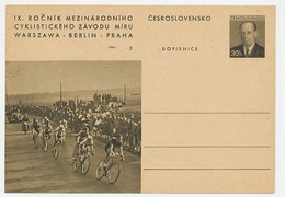 Postal Stationery Czechoslovakia 1956 Cycling Race - Non Classés