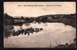 (RECTO / VERSO) MONTBOZON EN 1927 - N° 19079 - RETOUR DE LA PATURE - VACHES - CPA - Montbozon