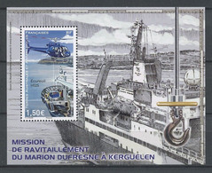 TAAF 2022 N° F1012 ** Feuillet Neuf MNH Superbe Hélicoptère Ecureuil Navire Ships Ravitaillement Marion Dufresne - Nuovi