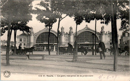 Tours La Gare Station Vue Prise De La Préfecture Indre-et-Loire N°97 Cpa Voyagée En 1907 En B.Etat - Tours