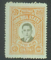 India Orchha State 2½ Annas Postage & Revenue Stamp Unused - Nabha