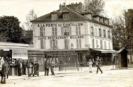 75 PARIS 14ème - CARTE PHOTO - CAFE RESTAURANT BILLARD A LA PORTE DE CHATILLON - Arrondissement: 14