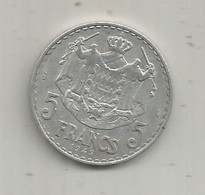 JC , Monnaie , MONACO , 5 Francs (1945), 2 Scans - 1922-1949 Louis II
