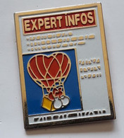 AA394 Pin's Montgolfière Expert Infos Média Journal Magazine Achat Immédiat - Fesselballons