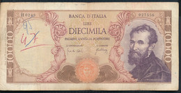 °°° ITALIA - 10000 LIRE MICHELANGELO 20/05/1966 SERIE H °°° - 10.000 Lire