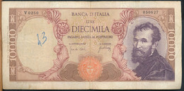°°° ITALIA - 10000 LIRE MICHELANGELO 20/05/1966 SERIE V °°° - 10000 Lire