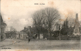 Dole La Gare Station Jura 39100 Dos Vert Cpa Ecrite Au Dos En 1918 En B.Etat - Dole