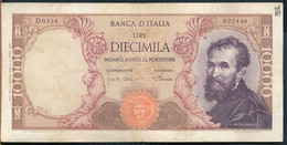 °°° ITALIA - 10000 LIRE MICHELANGELO 04/01/1968 SERIE D °°° - 10.000 Lire